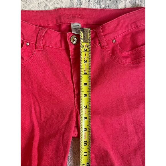 Cache Pink Rhinestone Embellishes Flap Pockets Jean 6 - Picture 4 of 6